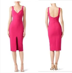 NICHOLAS Fuchsia Quilted Midi Dress